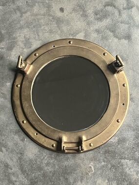 Vintage PENCO Round Brass Ship Port Hole Hinged Nautical 8” Mirror